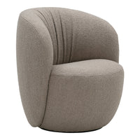 Textured beige chair with curved design and subtle vertical lines, ideal for modern interiors.