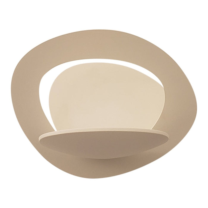 Modern cream wall sconce featuring smooth, rounded shapes in a minimalist design. Perfect for contemporary decor.