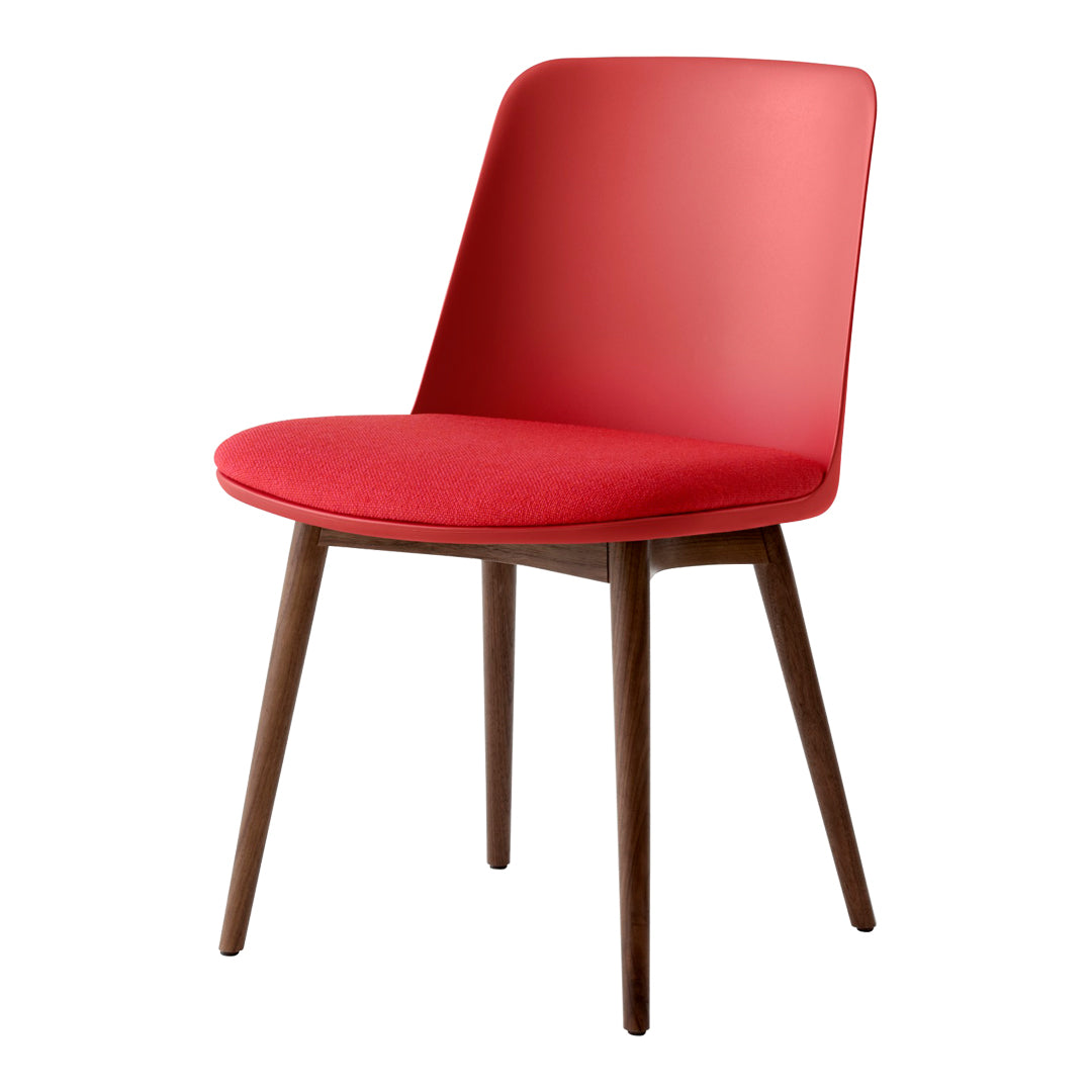 Rely HW72 Side Chair - Seat Upholstered - Walnut Base