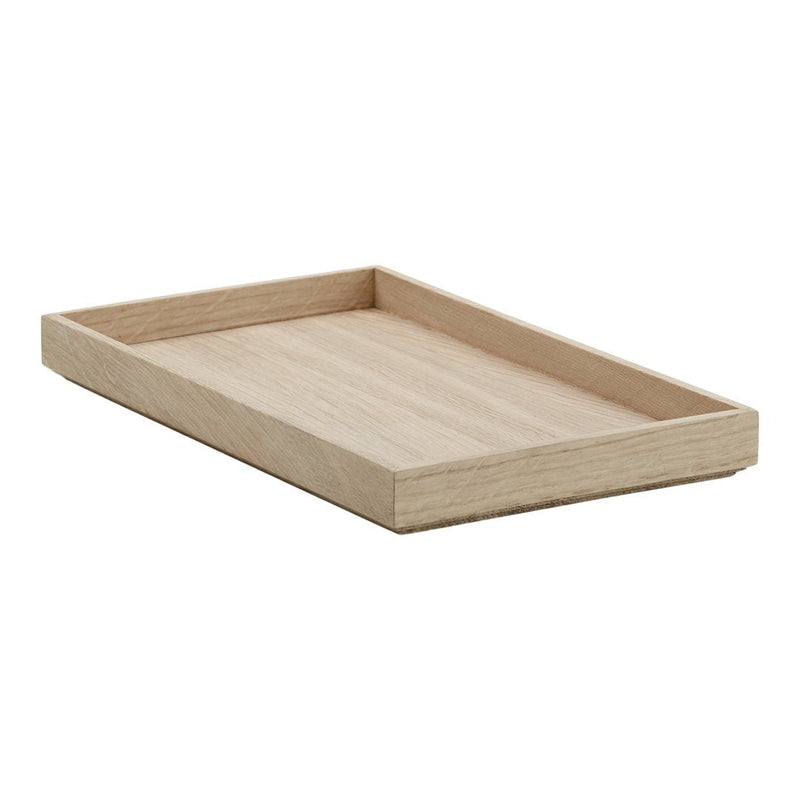 Light natural wood tray with a smooth, minimalist design and subtle grain pattern. Perfect for stylish organization.