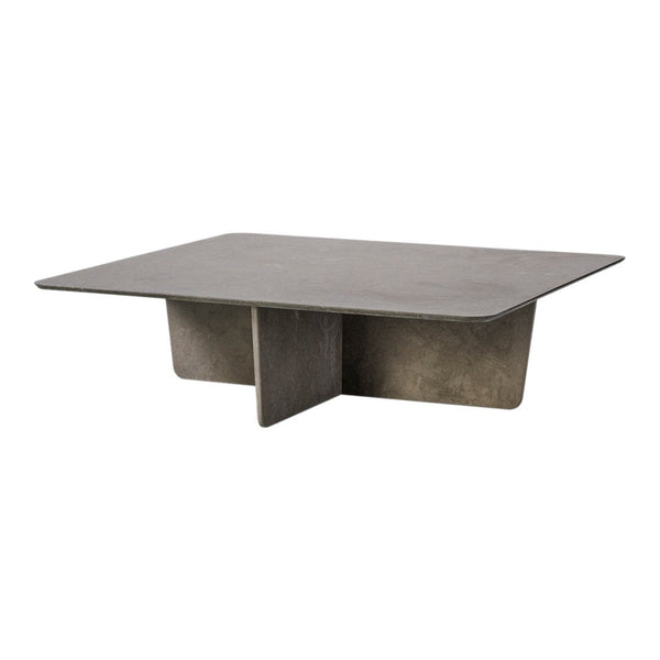 Gray concrete coffee table with a smooth, minimalist design and subtle geometric pattern. Perfect for modern decor.