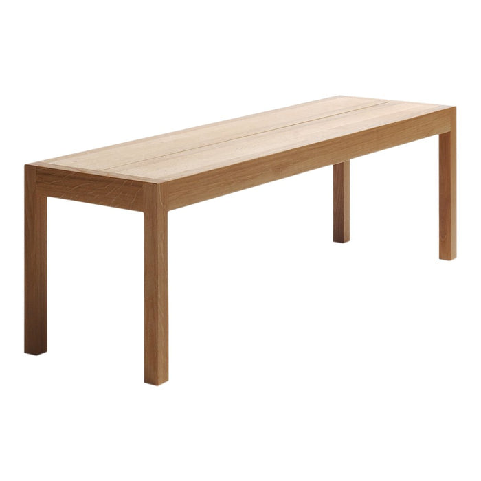 Light natural wood rectangular table with smooth grain and minimalist design, perfect for any modern space.