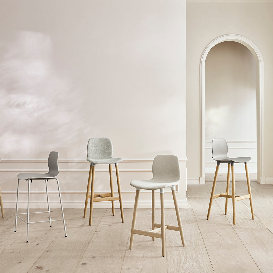 Seed Counter Chair - Upholstered - Steel Base, Black Lacquered