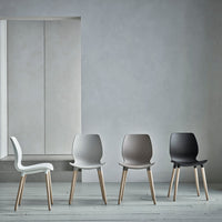 Seed Counter Chair - Upholstered - Steel Base, Black Lacquered