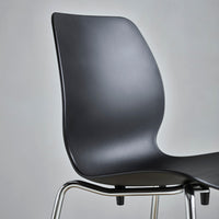 Seed Counter Chair - Upholstered - Steel Base, Black Lacquered