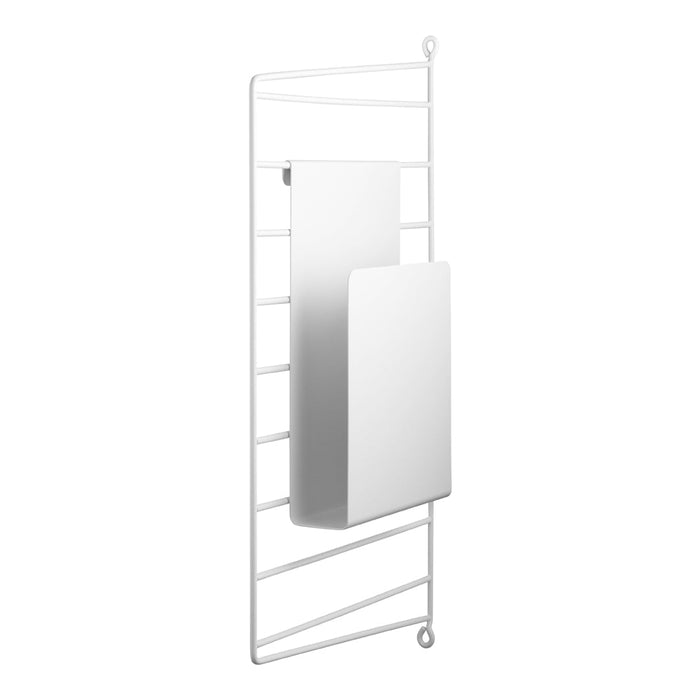 White metal wall rack with two sleek, rectangular mirrors reflecting light, minimalist design. Perfect for modern decor.