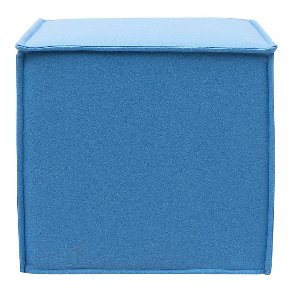 Solid light blue storage cube with a simple, clean design. Ideal for organizing any space.