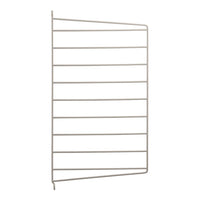 Light gray metal drying rack with horizontal lines, featuring a minimalist design and sleek, modern aesthetic.