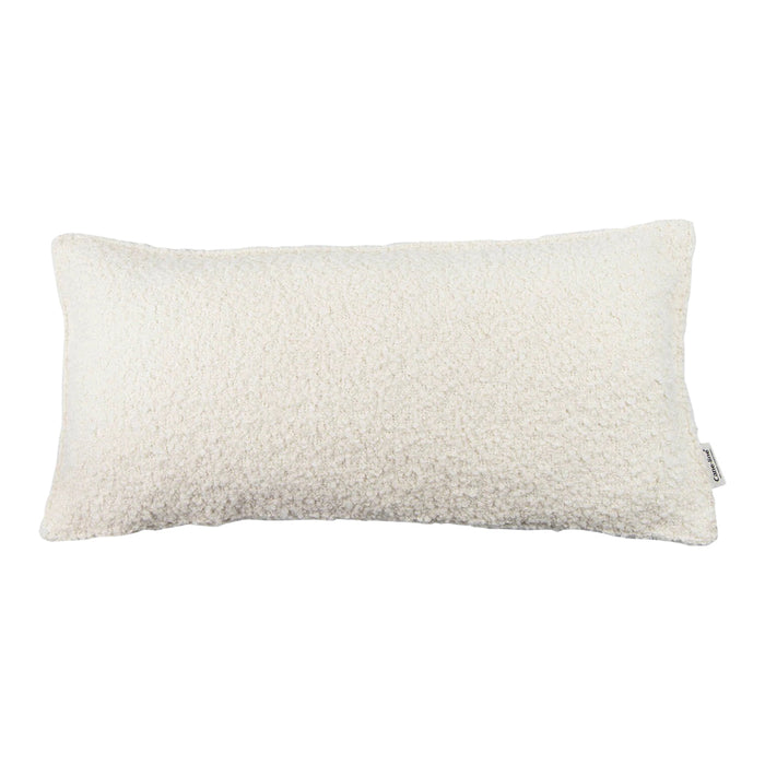 Rectangular cream pillow with a soft, textured surface, perfect for cozy decor accents.