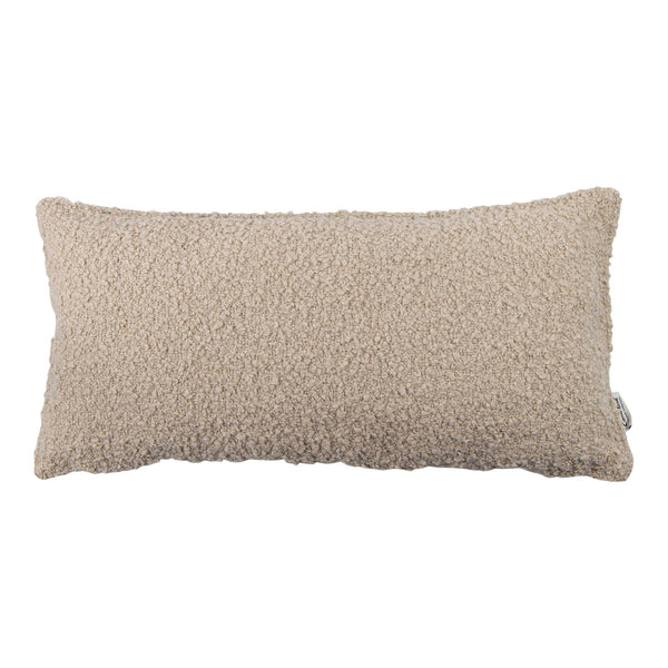"Beige textured pillow with a soft, cozy pattern, perfect for adding warmth to any decor."