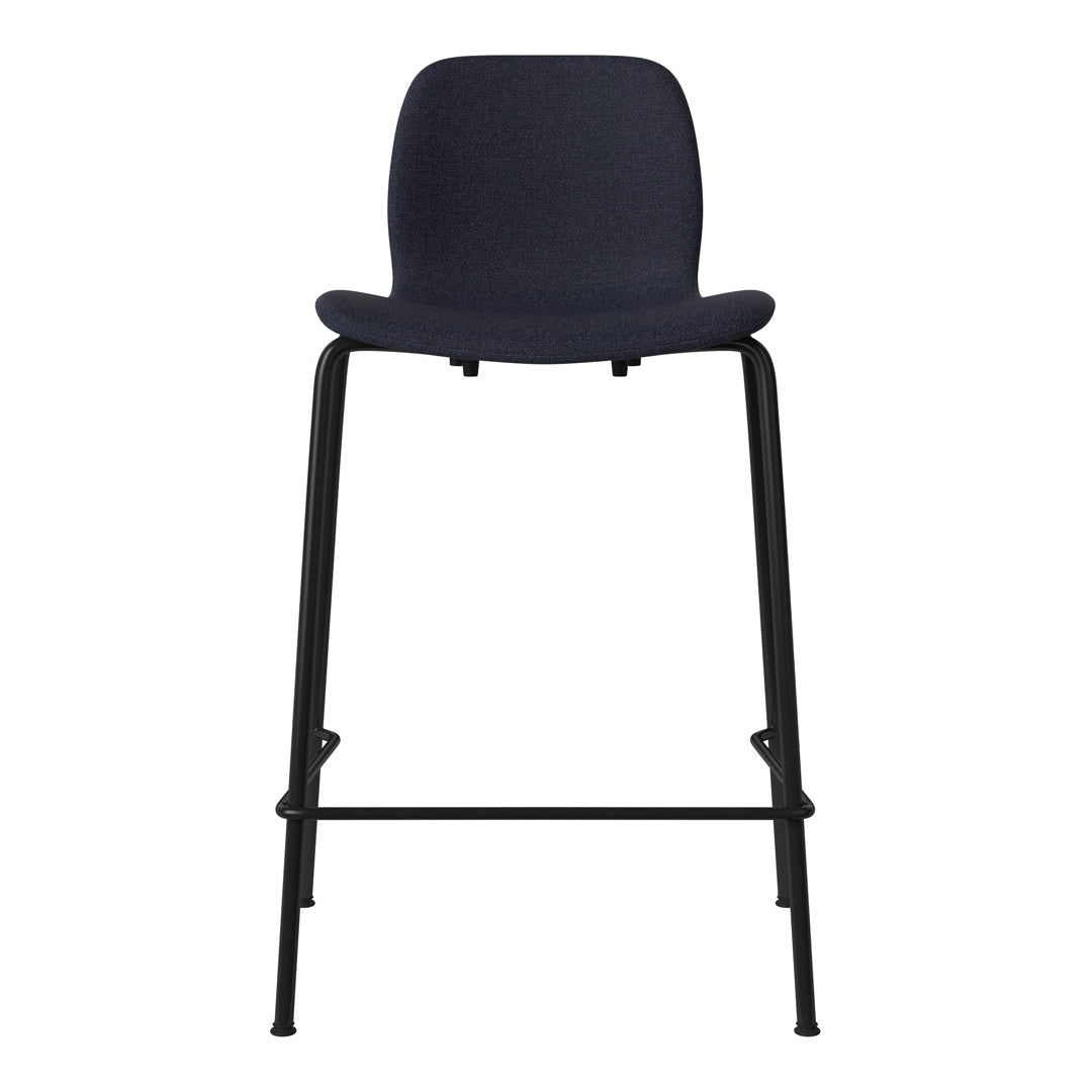 Seed Counter Chair - Upholstered - Steel Base, Black Lacquered