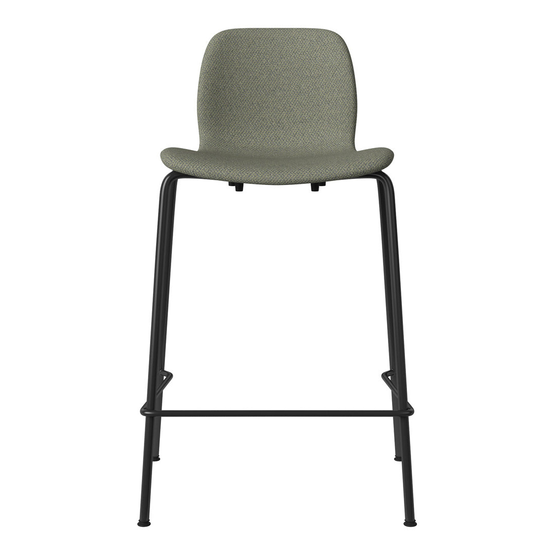 Seed Counter Chair - Upholstered - Steel Base, Black Lacquered