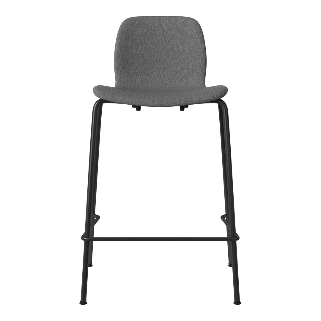 Seed Counter Chair - Upholstered - Steel Base, Black Lacquered