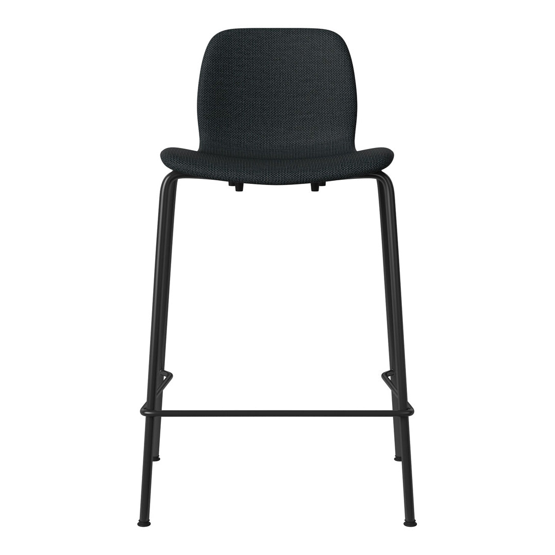 Seed Counter Chair - Upholstered - Steel Base, Black Lacquered