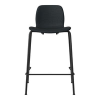 Seed Counter Chair - Upholstered - Steel Base, Black Lacquered