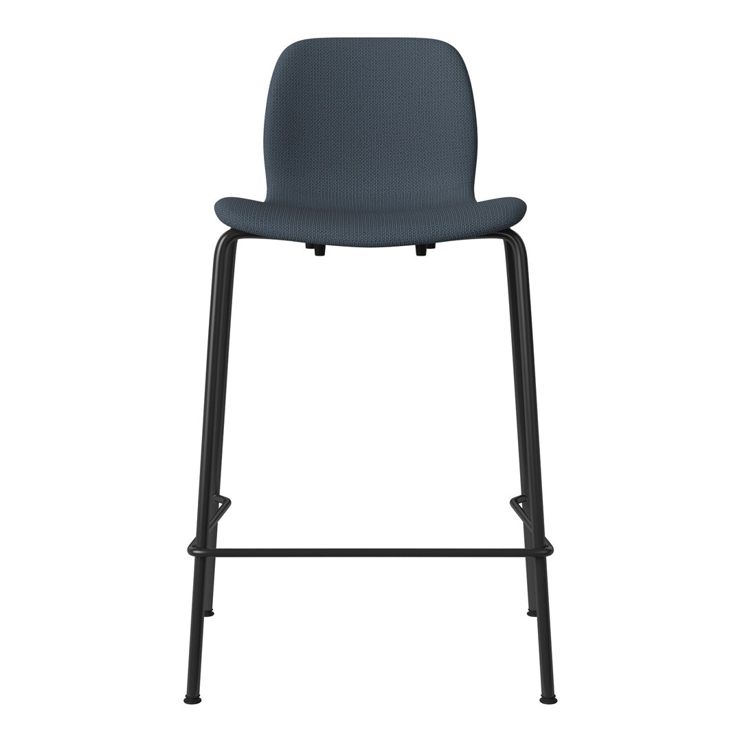 Seed Counter Chair - Upholstered - Steel Base, Black Lacquered