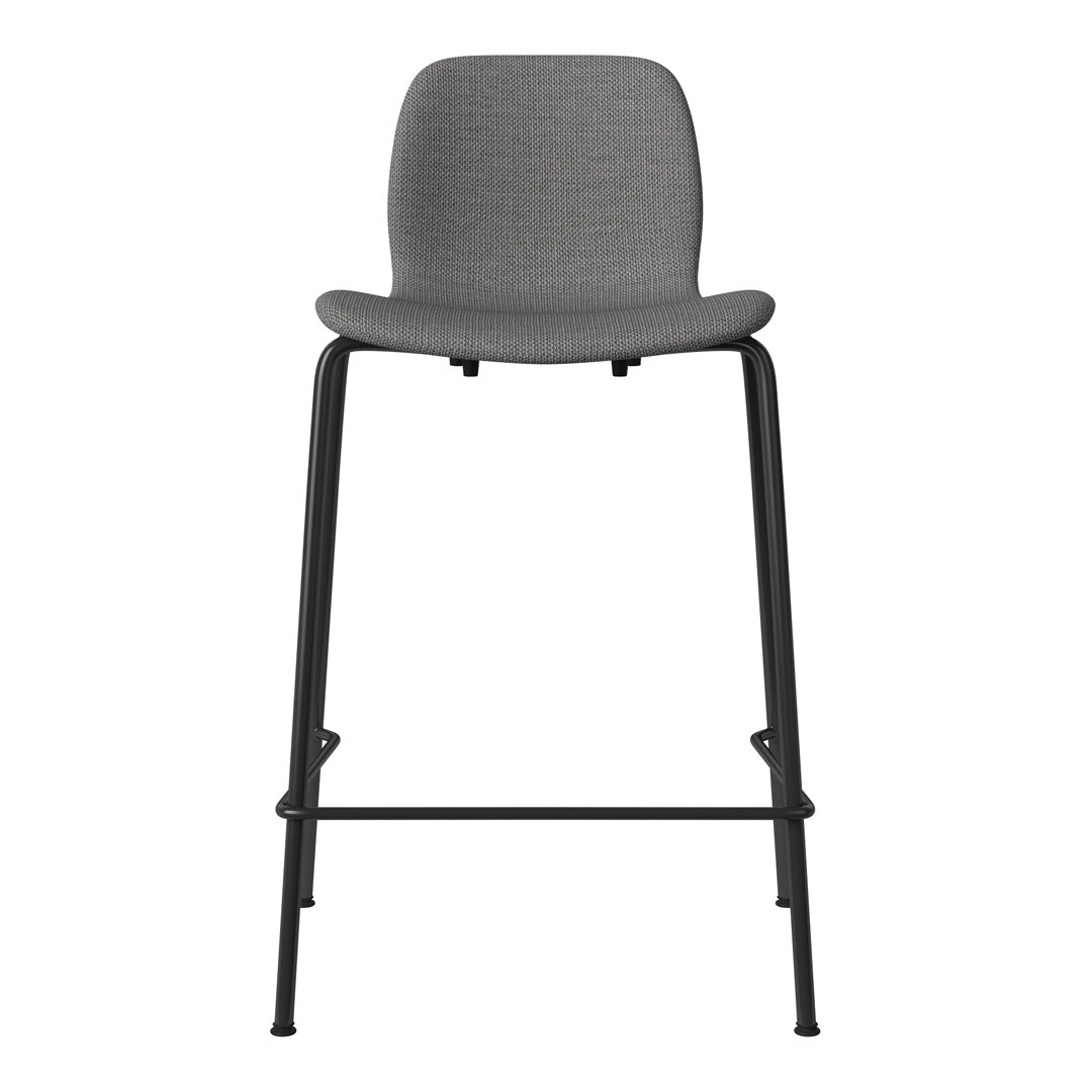 Seed Counter Chair - Upholstered - Steel Base, Black Lacquered