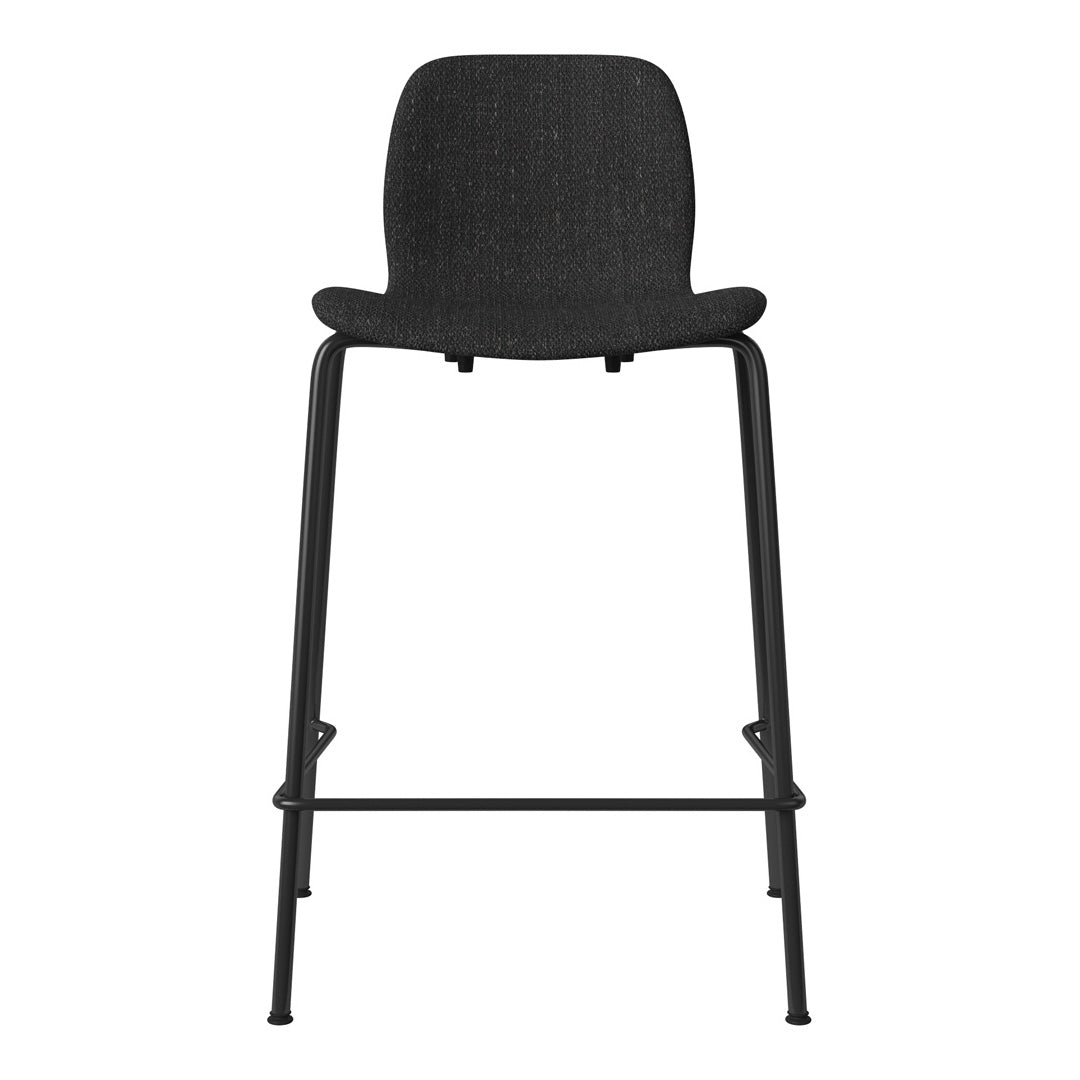 Seed Counter Chair - Upholstered - Steel Base, Black Lacquered