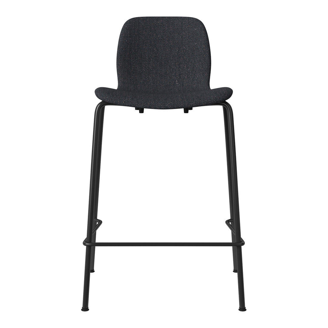 Seed Counter Chair - Upholstered - Steel Base, Black Lacquered