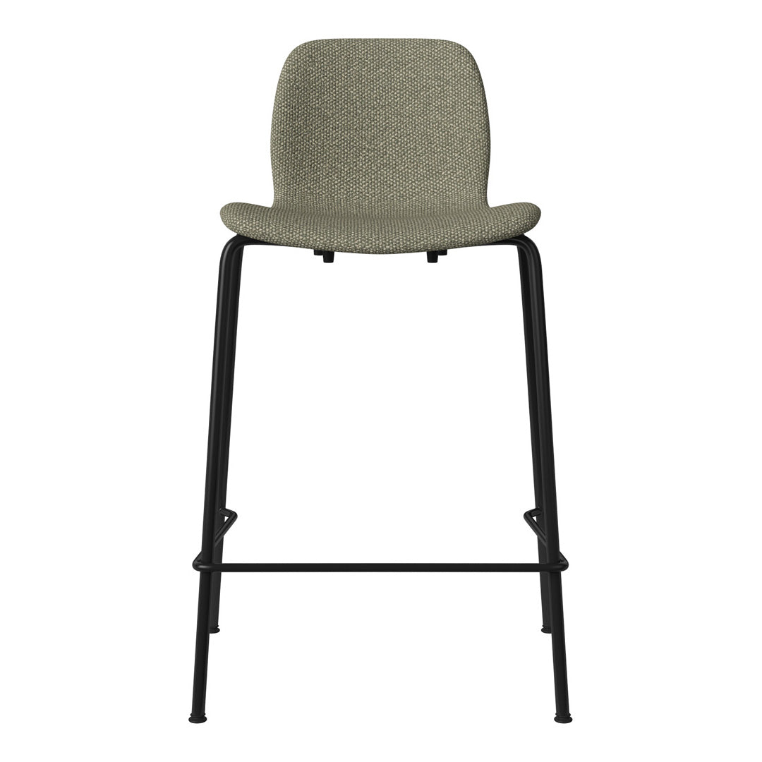 Seed Counter Chair - Upholstered - Steel Base, Black Lacquered