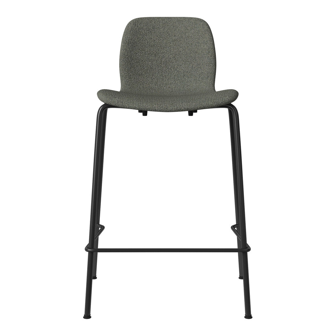 Seed Counter Chair - Upholstered - Steel Base, Black Lacquered