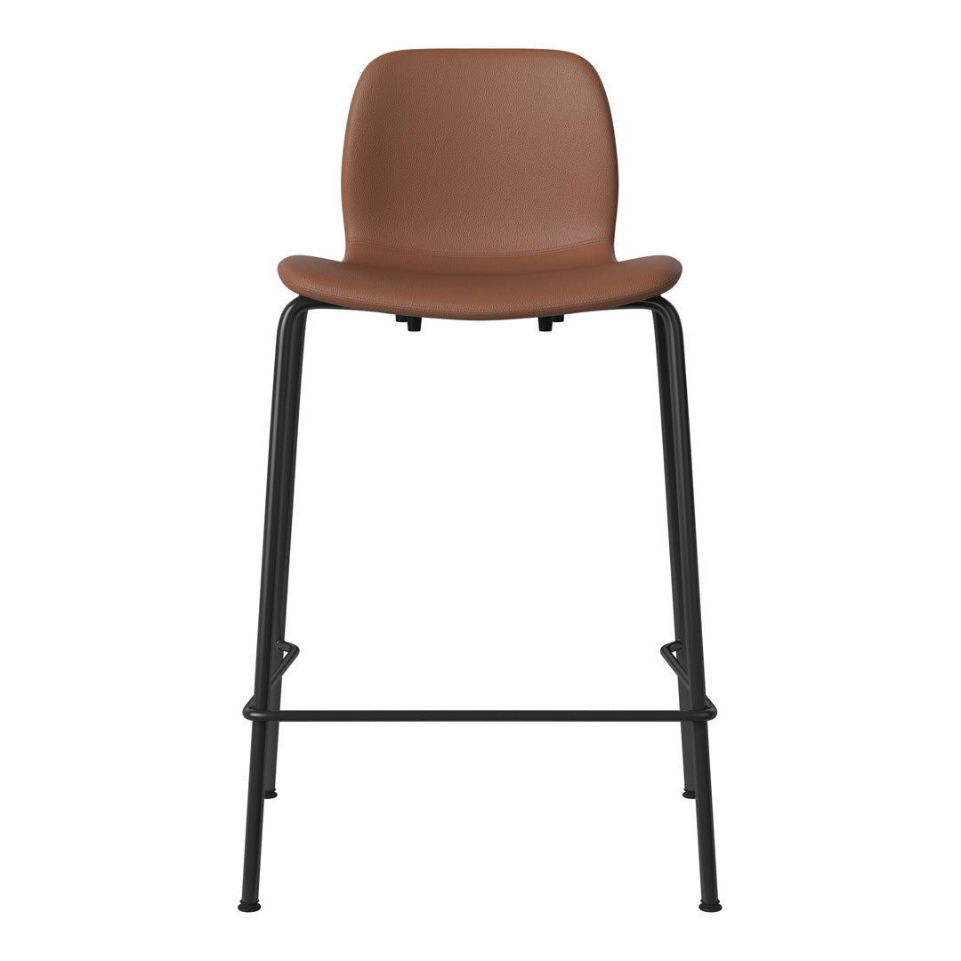 Seed Counter Chair - Upholstered - Steel Base, Black Lacquered