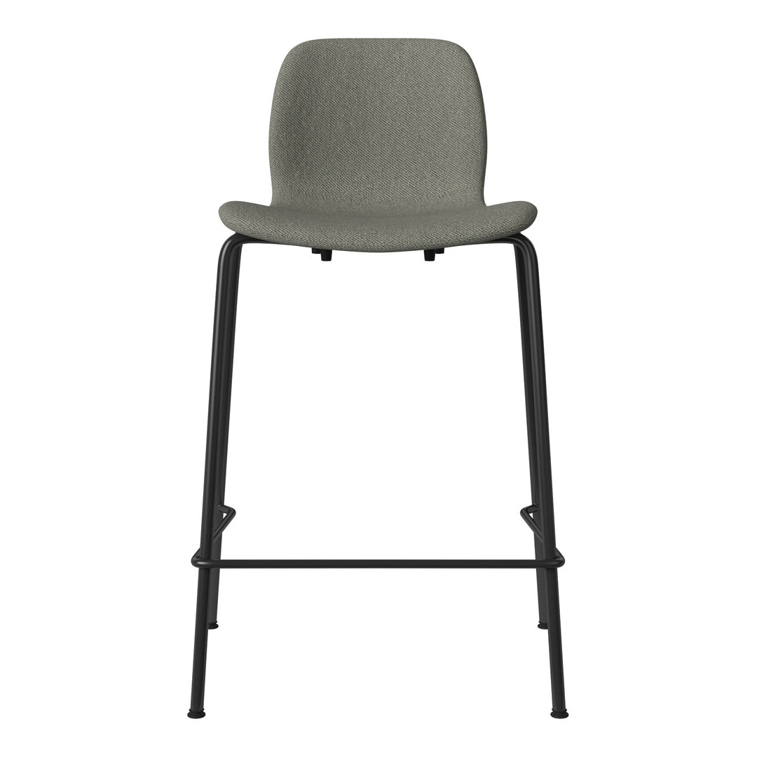 Seed Counter Chair - Upholstered - Steel Base, Black Lacquered