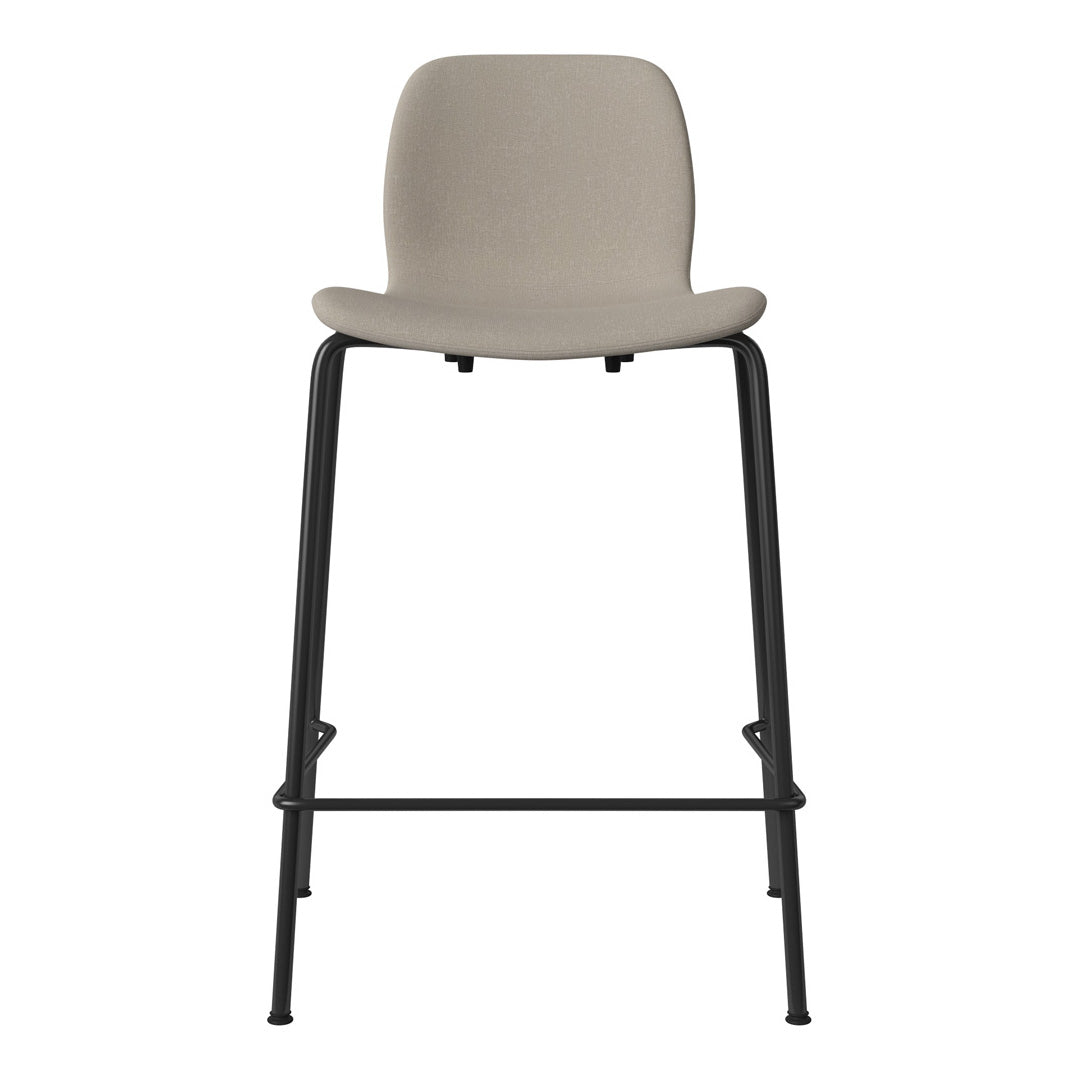 Seed Counter Chair - Upholstered - Steel Base, Black Lacquered