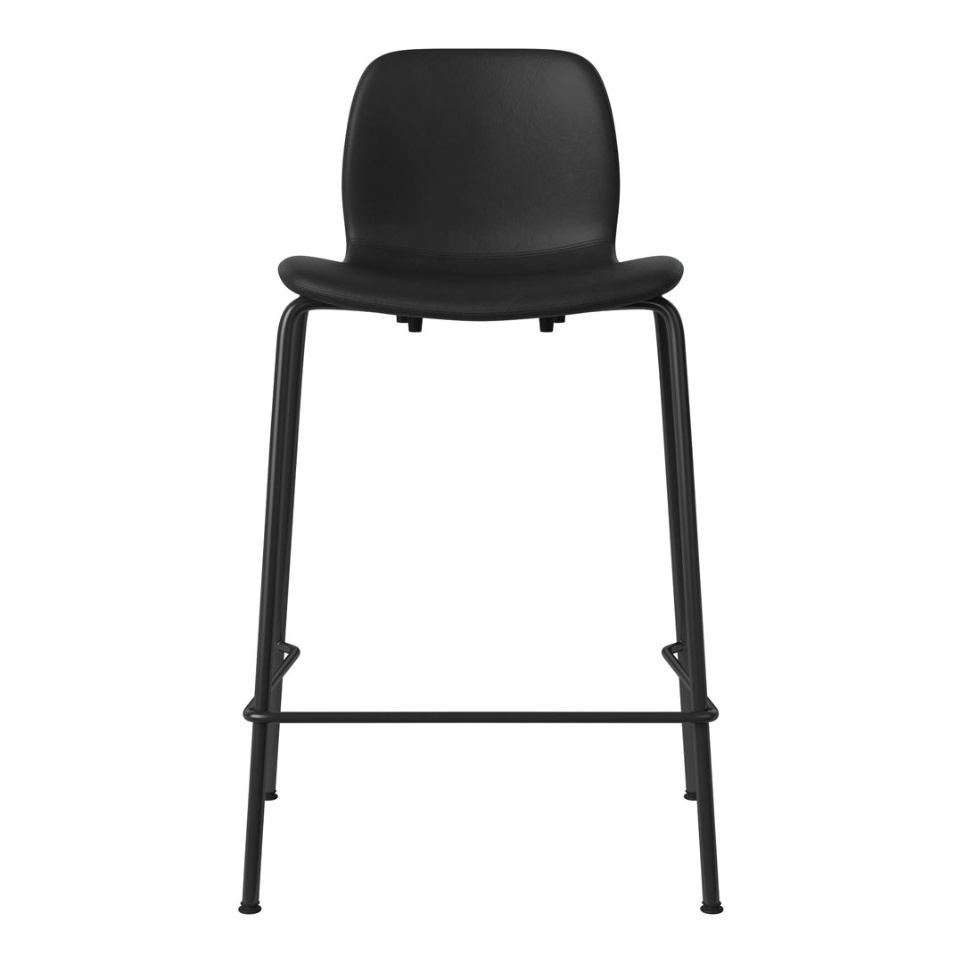 Seed Counter Chair - Upholstered - Steel Base, Black Lacquered