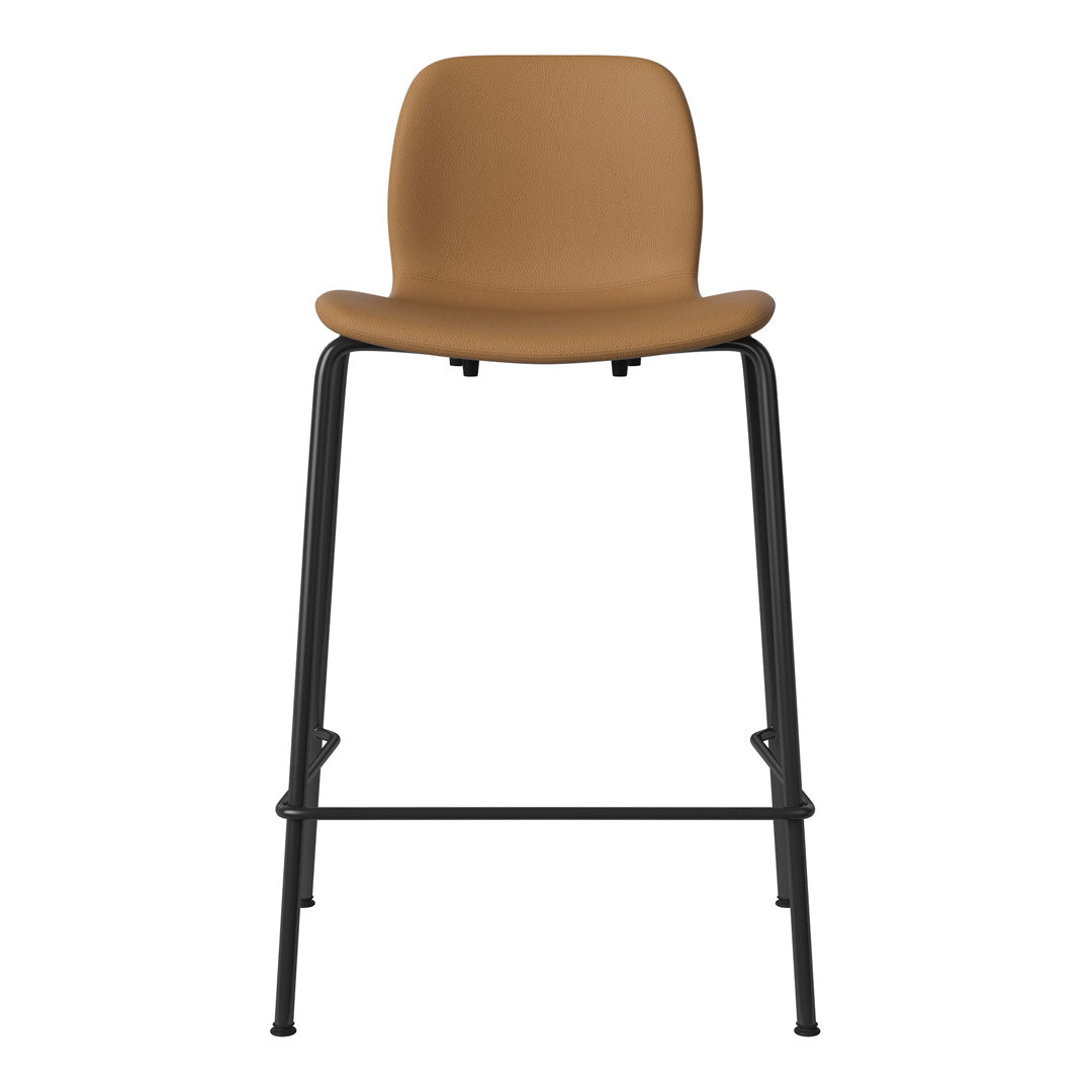 Seed Counter Chair - Upholstered - Steel Base, Black Lacquered