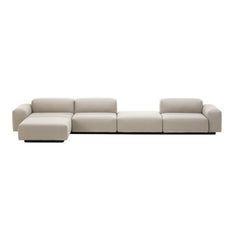 Soft Modular Four-Seater Sofa with Chaise and Middle Platform