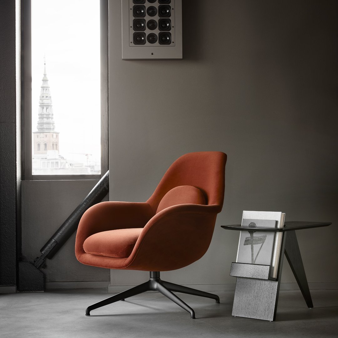 Swoon Lounge Swivel Chair - Petit - Leather Shell
