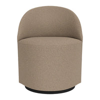 Beige textured lounge chair with a rounded design and black base, adding modern elegance to any space.