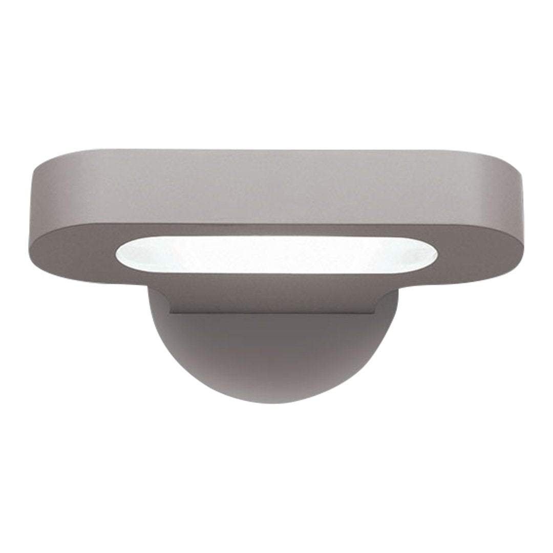 Sleek gray LED wall light with a modern rounded design and smooth, minimalist finish. Ideal for contemporary spaces.