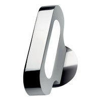 Sleek chrome sculpture with a polished finish and smooth, flowing contours. Ideal for modern decor.
