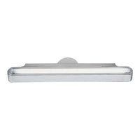 Silver LED light fixture with a sleek, modern design and a smooth, minimalist surface. Ideal for contemporary décor.