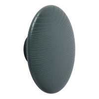 Grey oval wall decor with a textured, wood-like pattern for a modern aesthetic. Perfect for minimalist spaces.