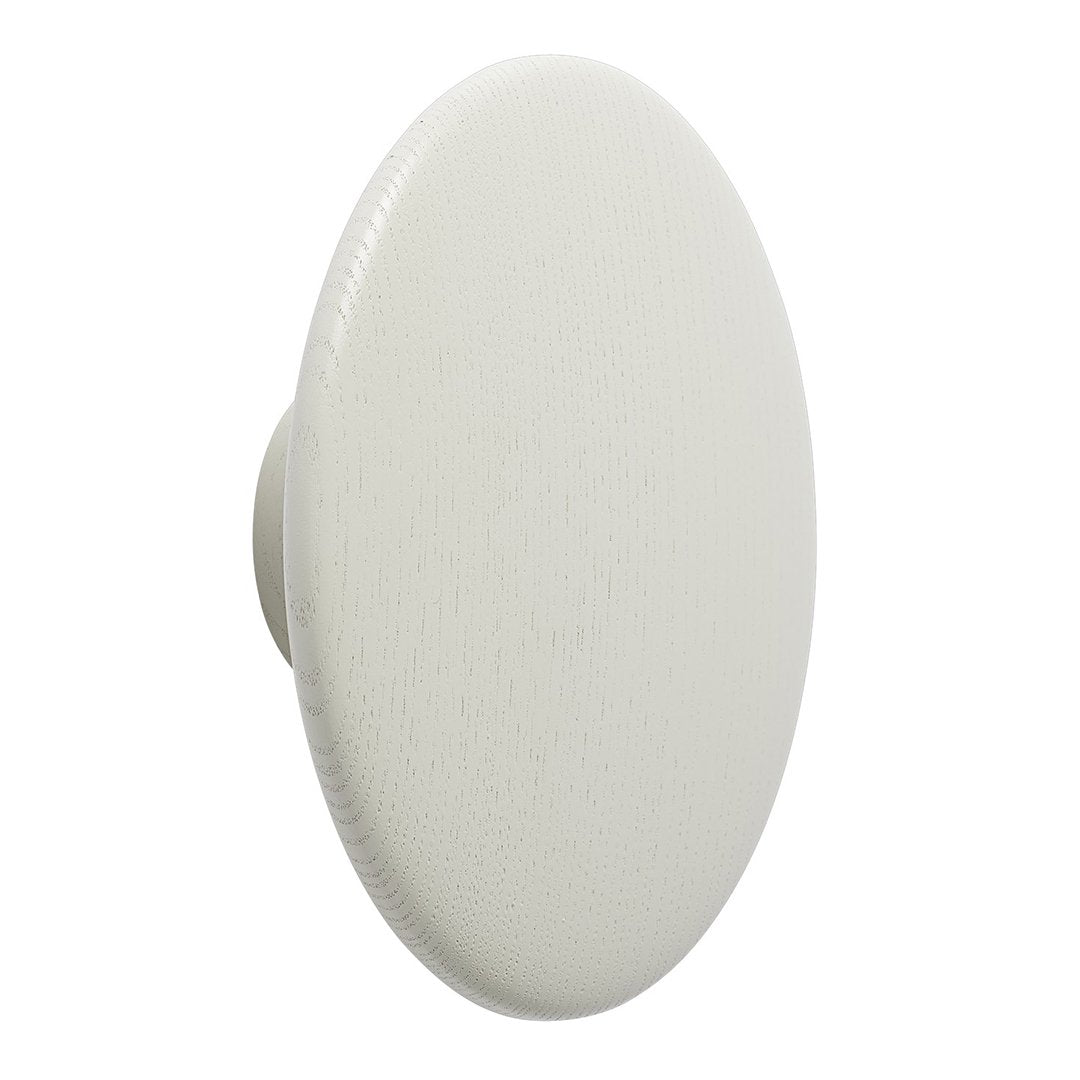 White circular knob with a textured surface, perfect for modern or minimalist decor styles.