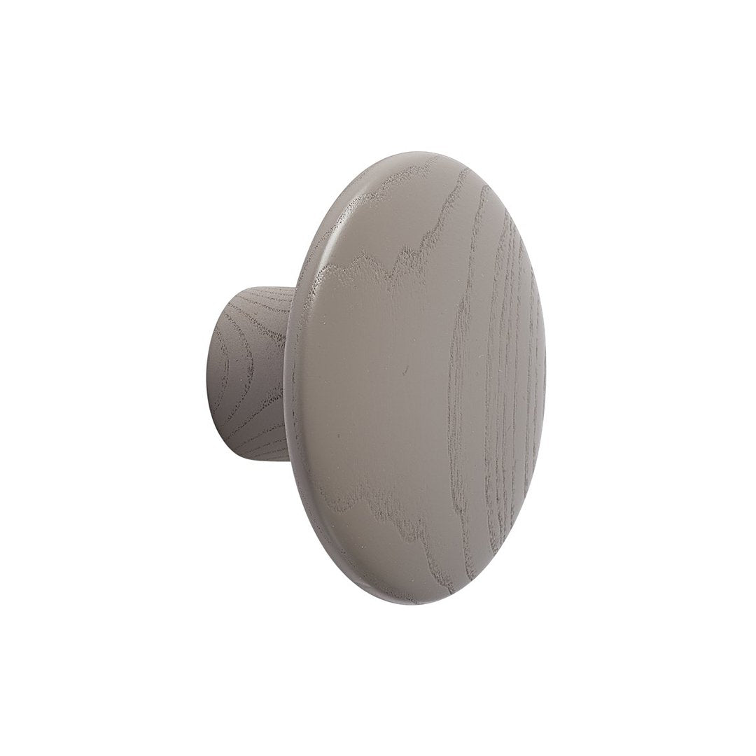 Muted gray oval knob with subtle wood grain texture, perfect for modern decor accents.