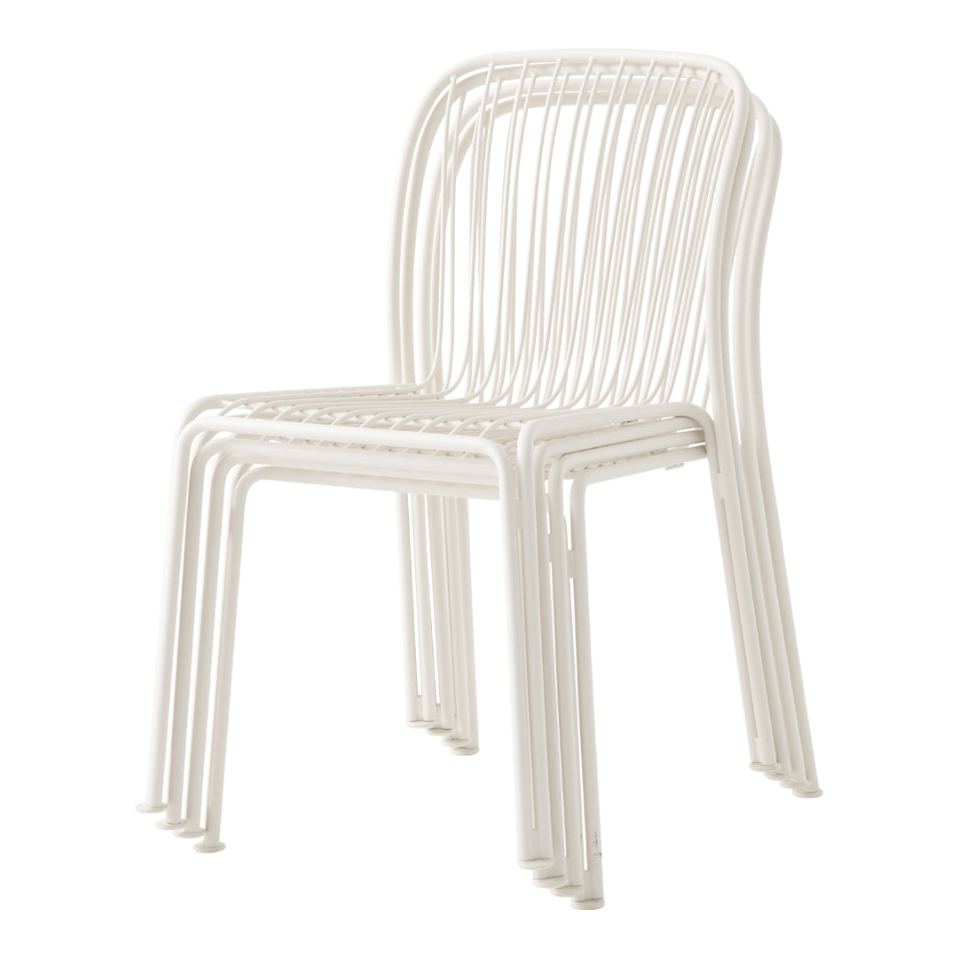 White minimalist chair featuring sleek lines and a modern design, perfect for any contemporary setting.