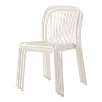 White minimalist chair featuring sleek lines and a modern design, perfect for any contemporary setting.