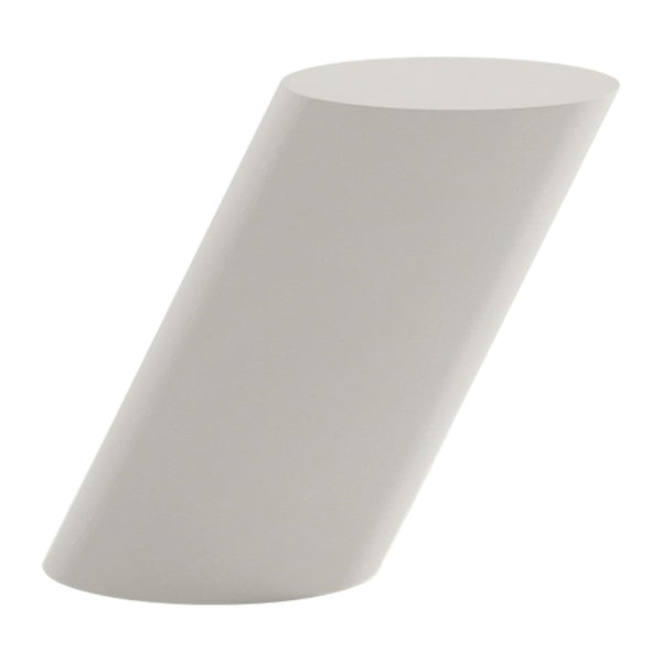 Modern light gray geometric sculpture with a smooth, matte finish. Ideal for minimalist decor.
