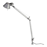 Silver adjustable lamp with sleek metallic finish and minimalist design. Ideal for modern decor.