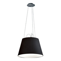 Black pendant lamp with a sleek, minimalist design and a contrasting white interior. Perfect for modern decor.