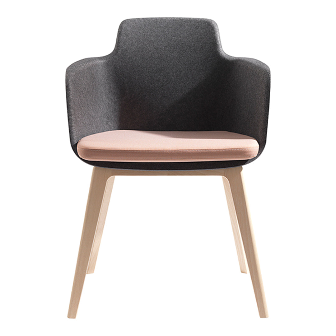 Tono Armchair - Upholstered Seat - Wood Legs