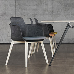 Tono Armchair - Upholstered Seat - Wood Legs