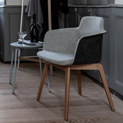 Tono Armchair - Upholstered Seat & Back - Wood Legs