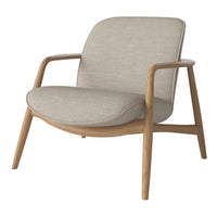 Light beige upholstery with a smooth, minimalist design and natural wood legs, perfect for a modern interior.