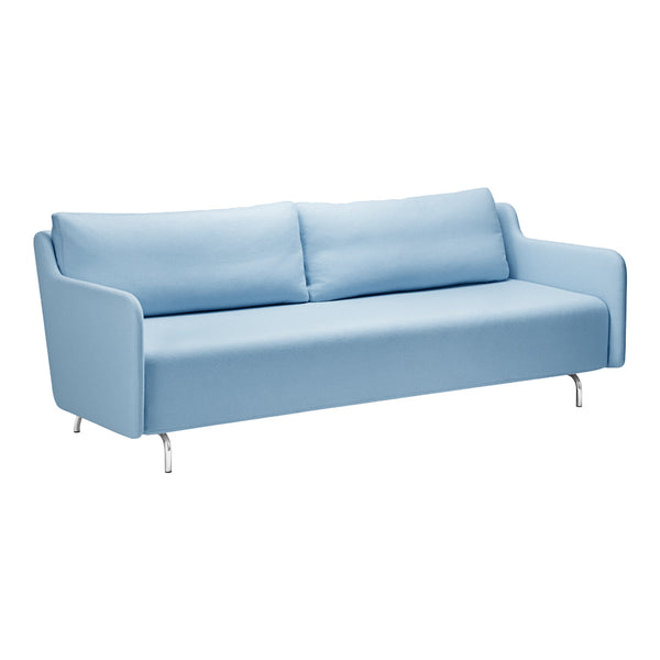 Light blue modern sofa with a sleek design and soft upholstery, perfect for contemporary interiors.