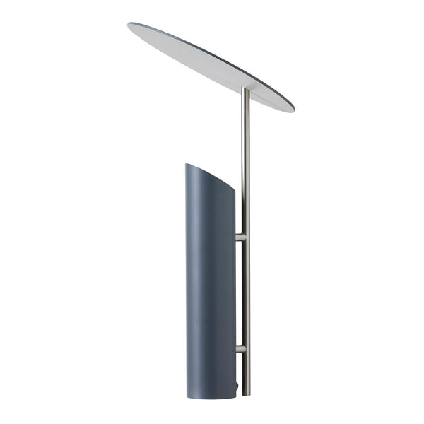 Colorful modern lamps in blue, orange, and white with playful patterns and sleek metal bases. Perfect for stylish decor.